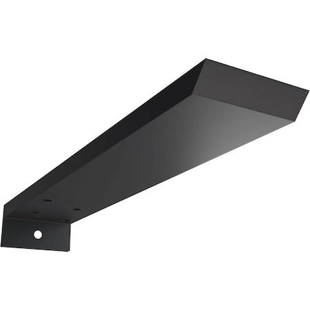 Ekena Millwork Hidden Floating Steel Heavy Duty Bracket w/ Flange, Powder Coated Black 2 1/2"W x 12"D x 1 1/2"H BKTM02X12X01HFPBL